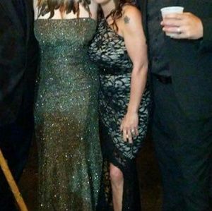 Black & nude lace formal dress